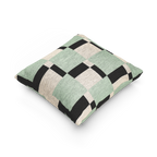 Fresh Green Carbon Floater Checker Woven Pillow side