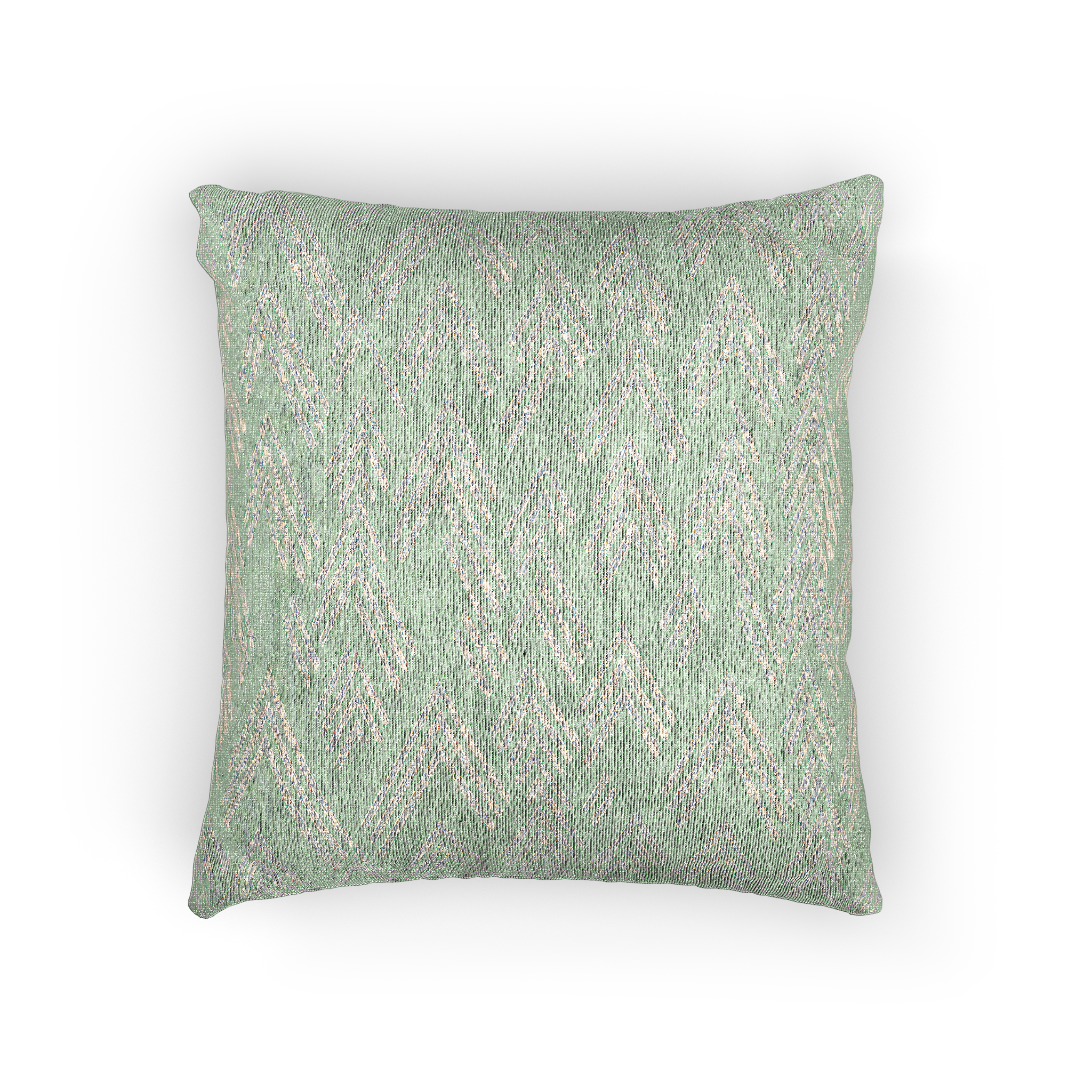 Fresh Green Mint Boho Ikat Woven Pillow front