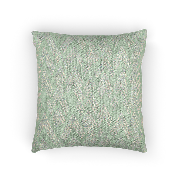 Fresh Green Mint Boho Ikat Woven Pillow front