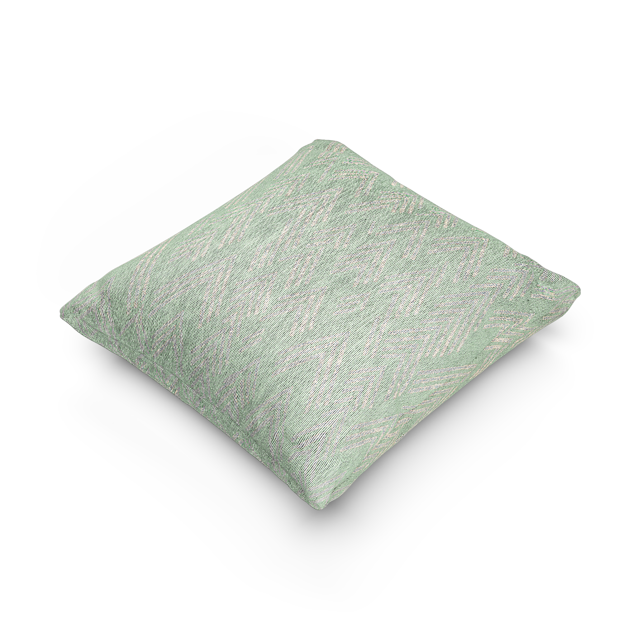 Fresh Green Mint Boho Ikat Woven Pillow side