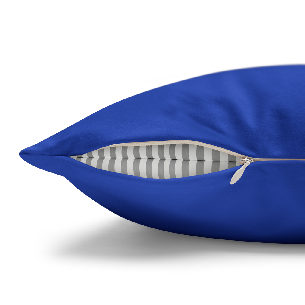 Funky Blue Faux Suede Luxury  Square Pillowcase Zipper