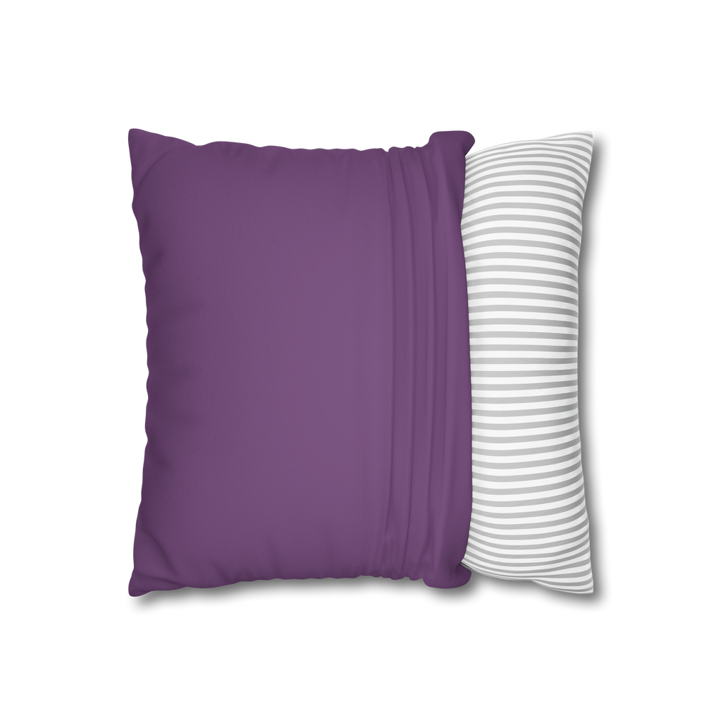 Garlic Purple Faux Suede Luxury Square Pillowcase Open