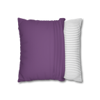 Garlic Purple Faux Suede Luxury Square Pillowcase Open