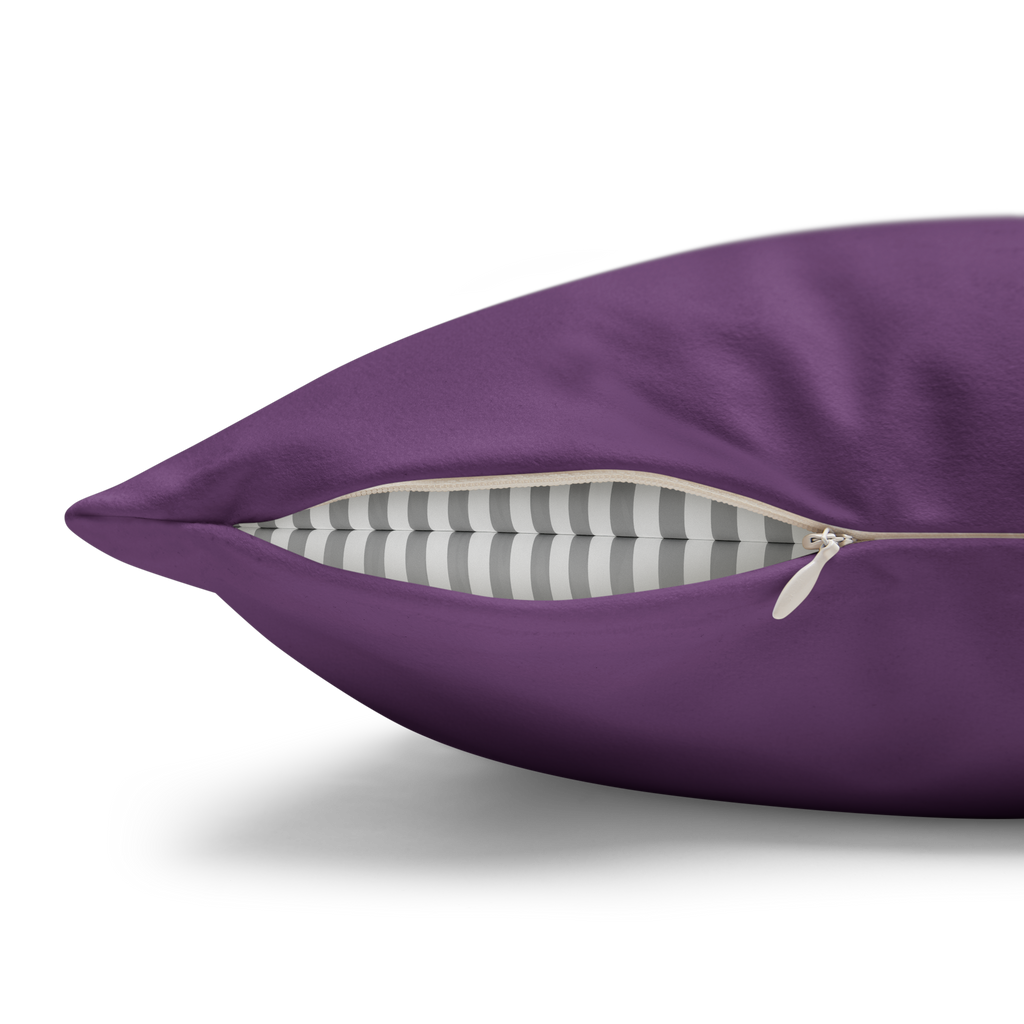 Garlic Purple Faux Suede Luxury Square Pillowcase with a zipper 