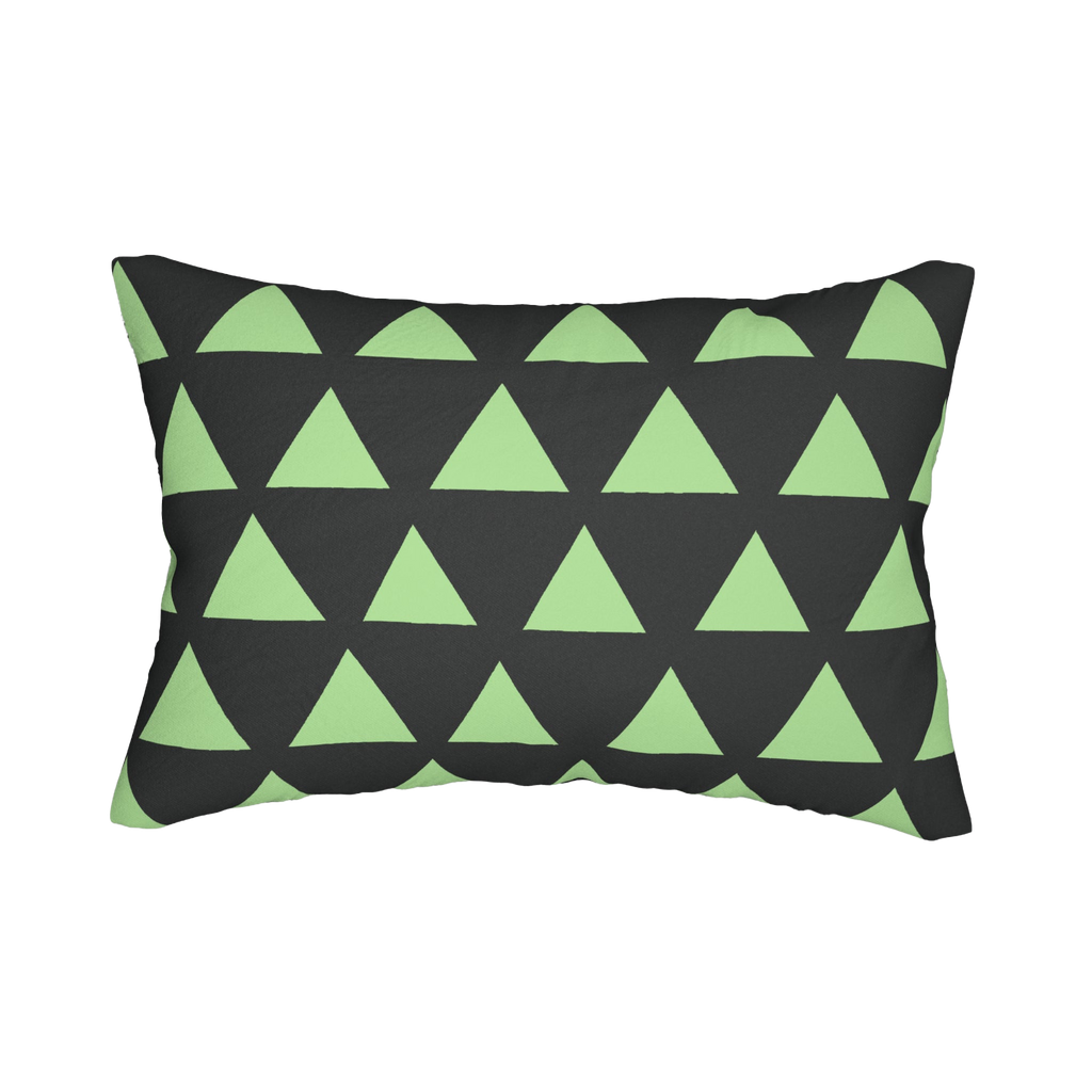 Geometric Fresh Green Mint Triangle Lumbar Pillow Back 