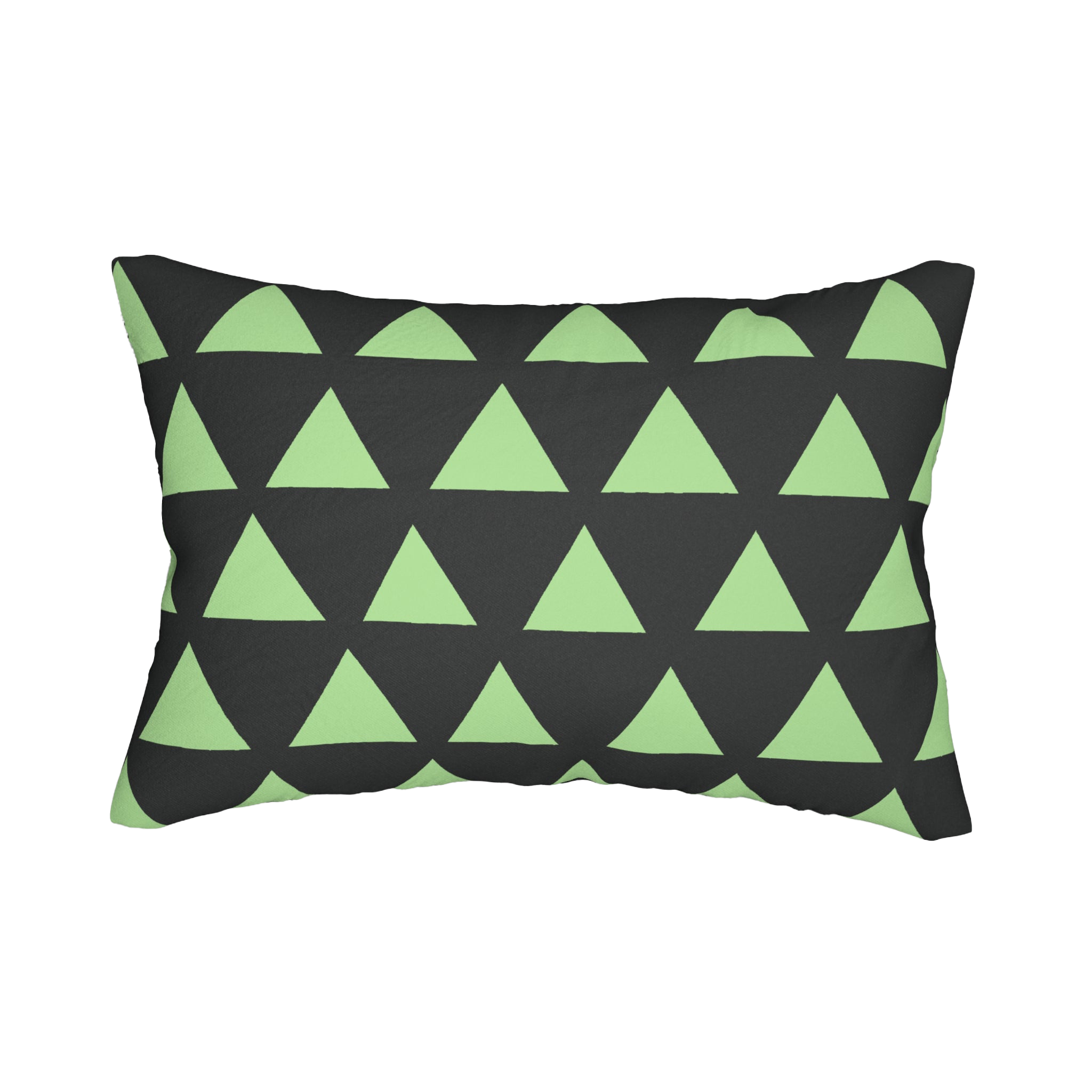 Geometric Fresh Green Mint Triangle Lumbar Pillow Front 