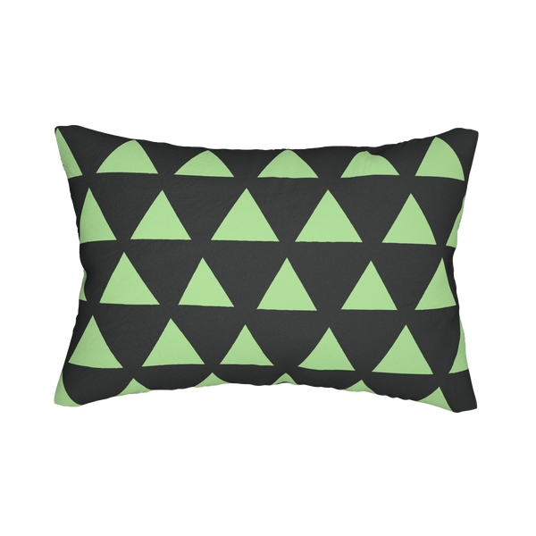 Geometric Fresh Green Mint Triangle Lumbar Pillow Front 