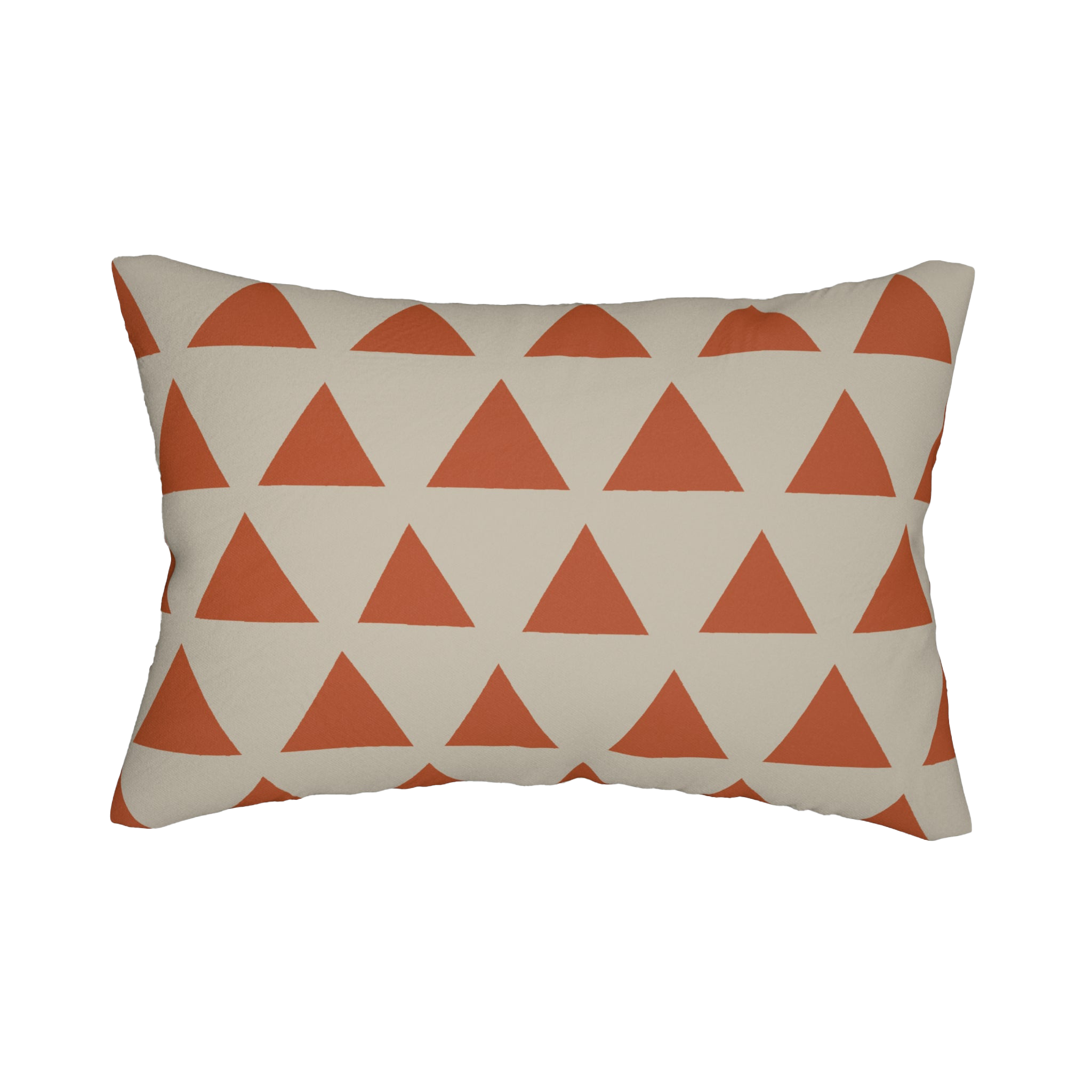 Geometric Terracotta Triangle Lumbar Pillow back