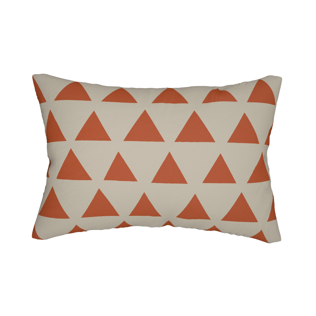 Geometric Terracotta Triangle Lumbar Pillow front 