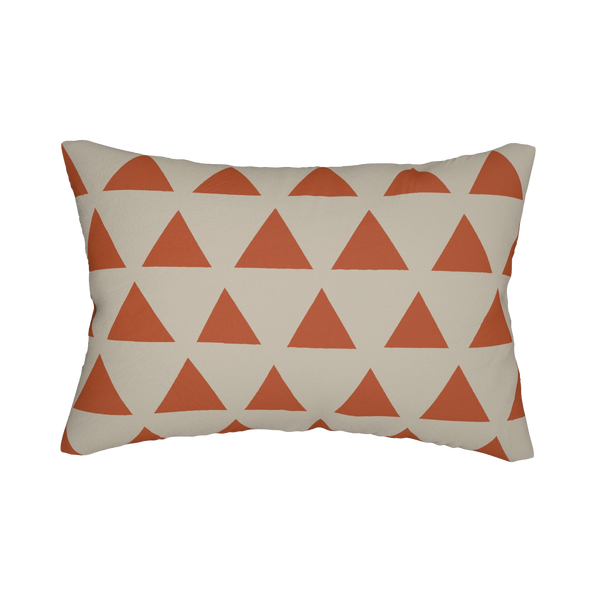 Geometric Terracotta Triangle Lumbar Pillow front 