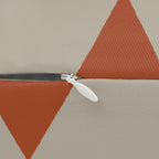 Geometric Terracotta Triangle Lumbar Pillow zipper 