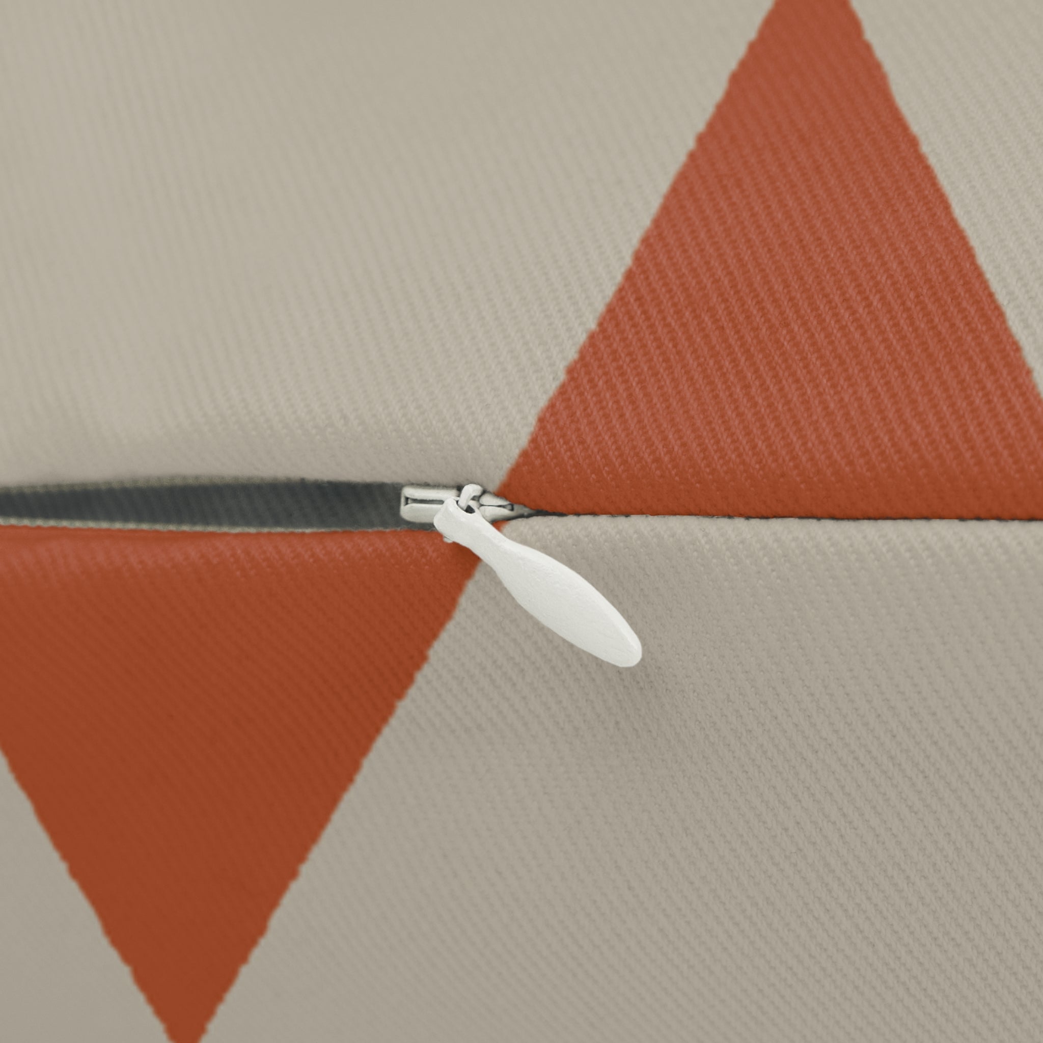 Geometric Terracotta Triangle Lumbar Pillow zipper 