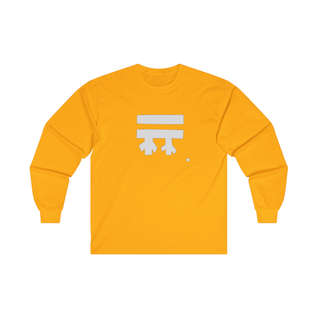 Gold long-sleeve shirt with a white Freebrd logo 