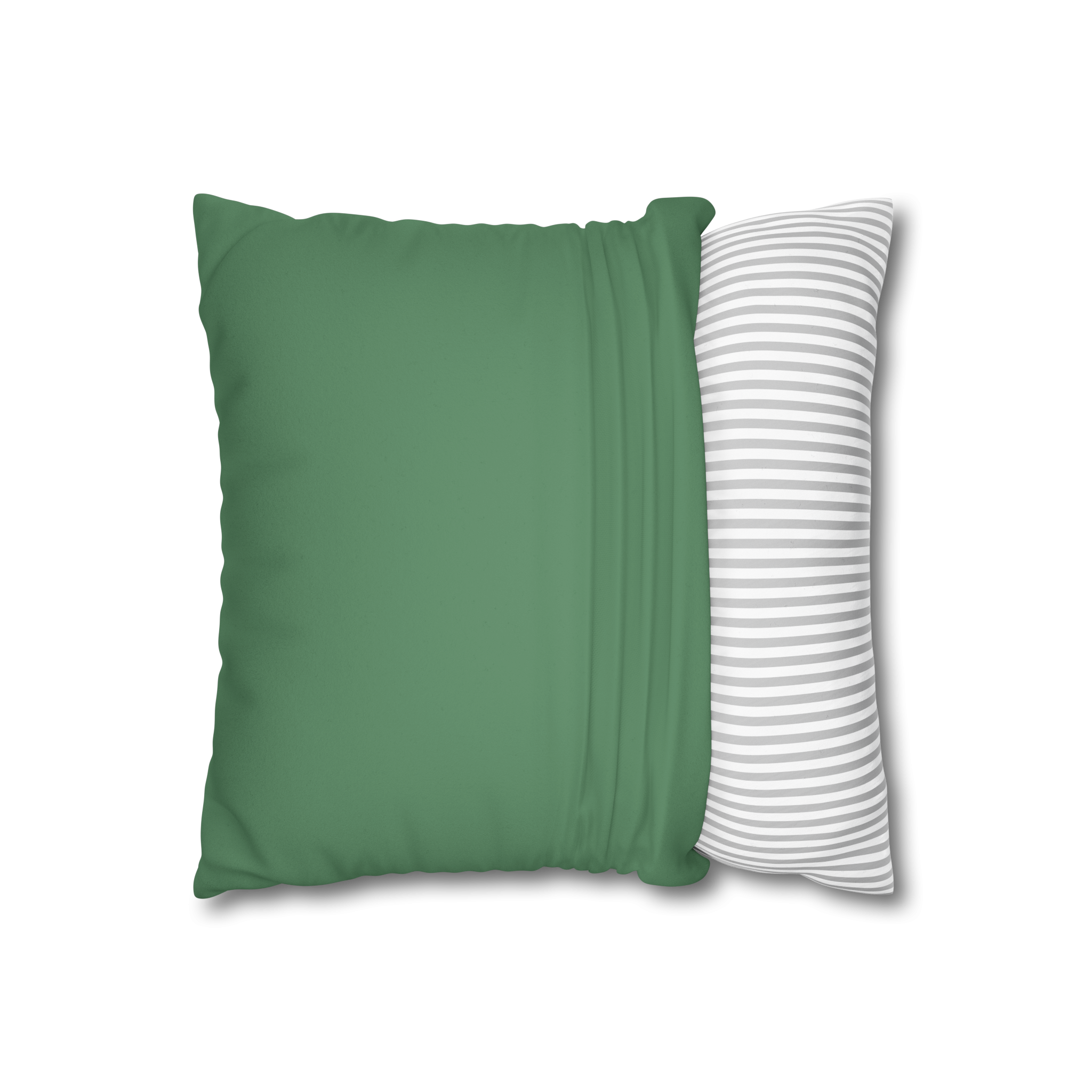 Green Dust Faux Suede Square Pillowcase open