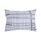 Grey Watercolor Plaid Outdoor lumbar Pillow back