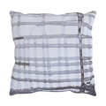 Grey Watercolor Plaid Outdoor Pillow Back