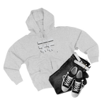 Heather grey Full-Zip Casual Street wear Hoodie with white, black shadow Freebrd Logo including adjustable drawstring hood and kangaroo pocket. Merch does not include pants and shoes seen in photo