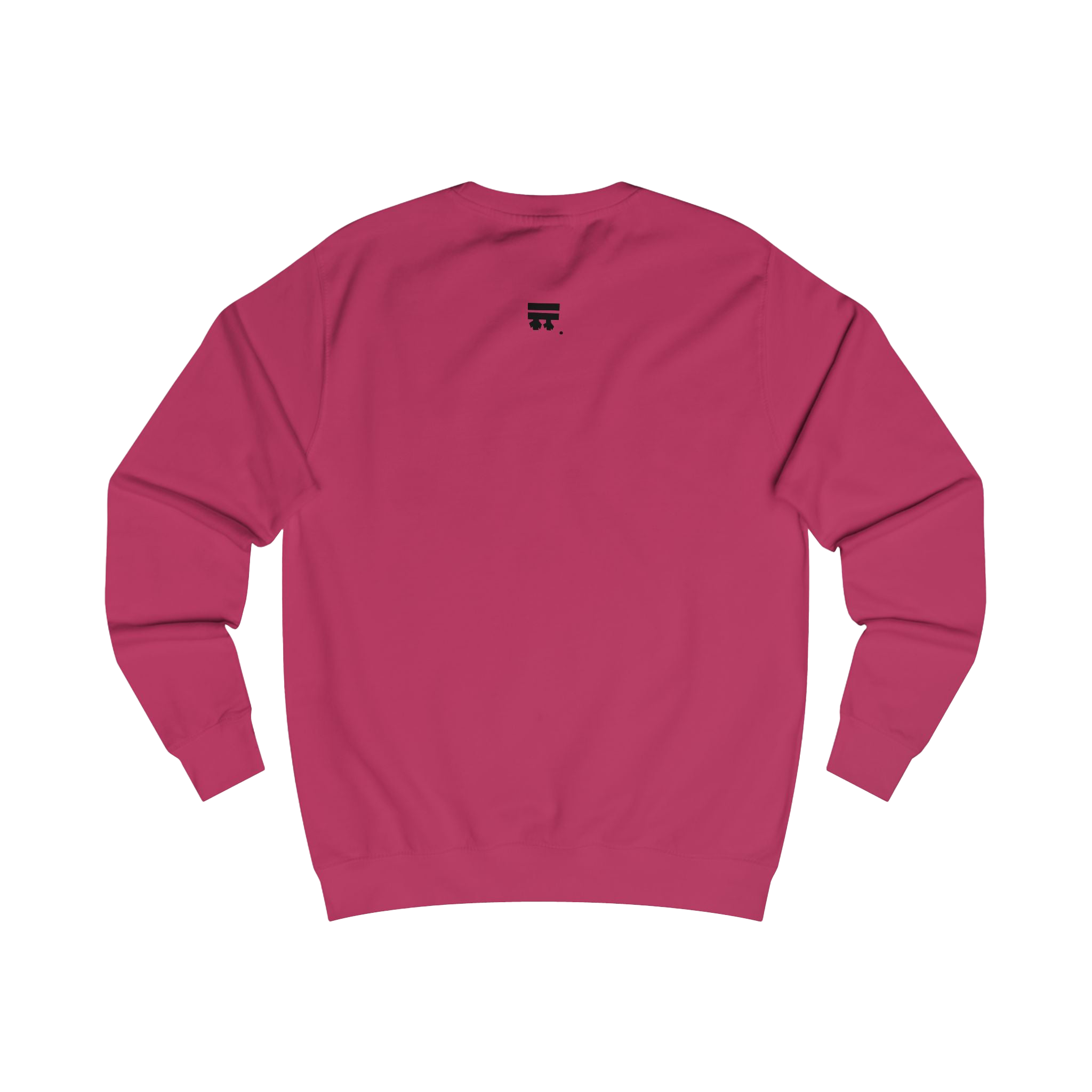 Back of crewneck Hot Pink sweatshirt with black Freebrd Logo
