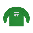 Irish Green long-sleeve shirt with a white Freebrd logo 