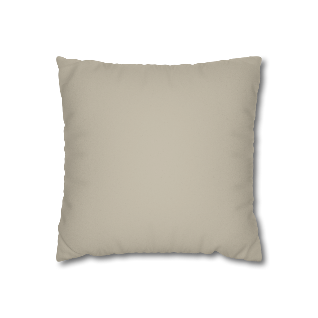 Ivory Grey Faux Suede Square Pillow front