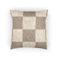 Neutral Beige Woven Checkerboard Pillow Font