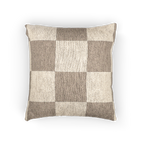 Neutral Beige Woven Checkerboard Pillow Font