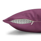 Lavender Red Faux Suede Square Pillowcase zipper