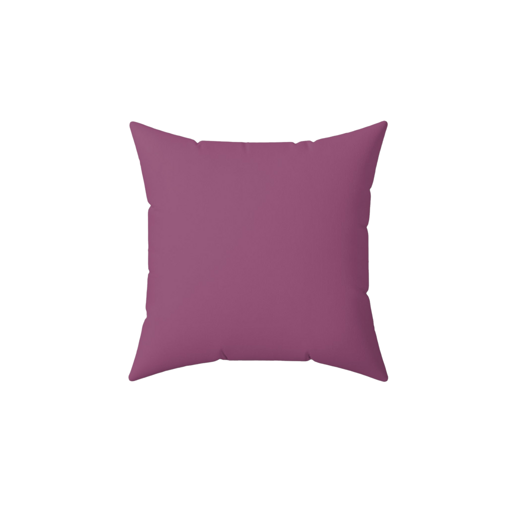 Lavender Red Faux Suede Square Pillow back