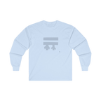 Light Blue long-sleeve shirt with a light grey Freebrd logo 