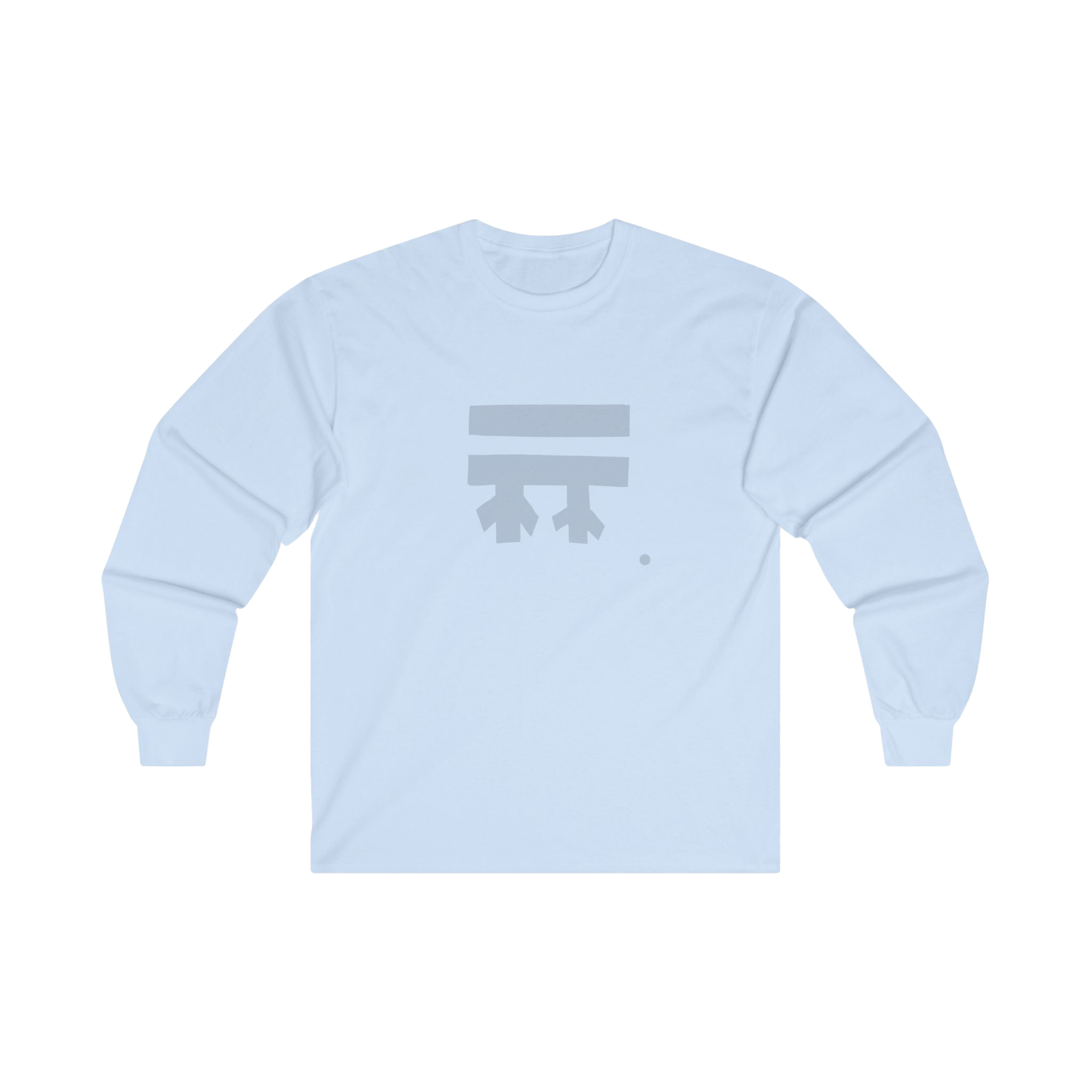 Light Blue long-sleeve shirt with a light grey Freebrd logo 