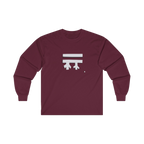 Maroon long-sleeve shirt with a white Freebrd logo 