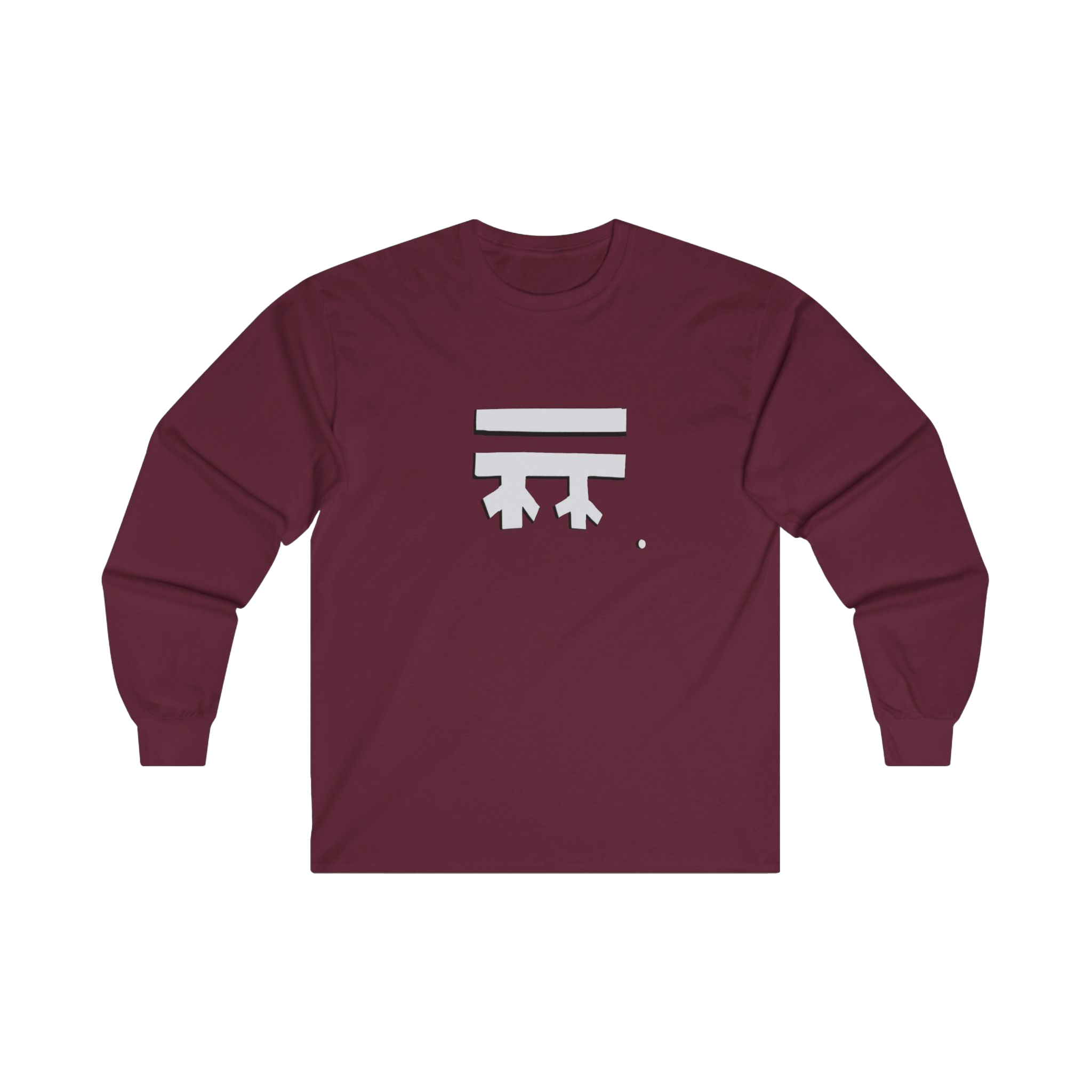 Maroon long-sleeve shirt with a white Freebrd logo 