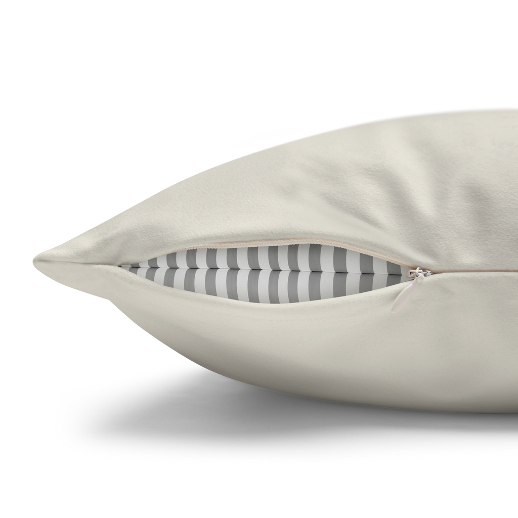 Memphis Off White Luxury Faux Suede Pillowcase zipper