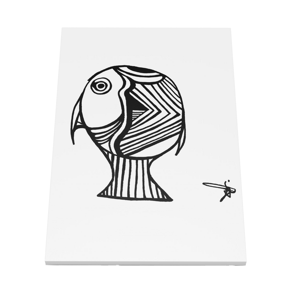 Freebrd Mermaid Fish Line Art Modern Wall Decor displaying black and white design 