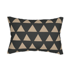 Modern Black & Beige Geometric Triangle Lumbar Pillow Back