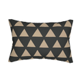 Modern Black & Beige Geometric Triangle Lumbar Pillow Front 