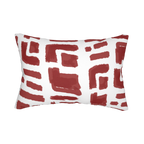 Modern Geometric Abstract Brick Red Lumbar Pillow Back