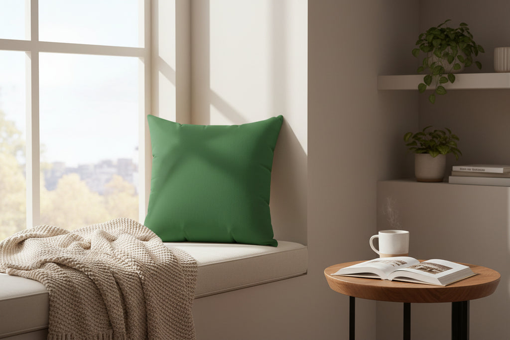 Mughal green Faux Suede Square Pillow