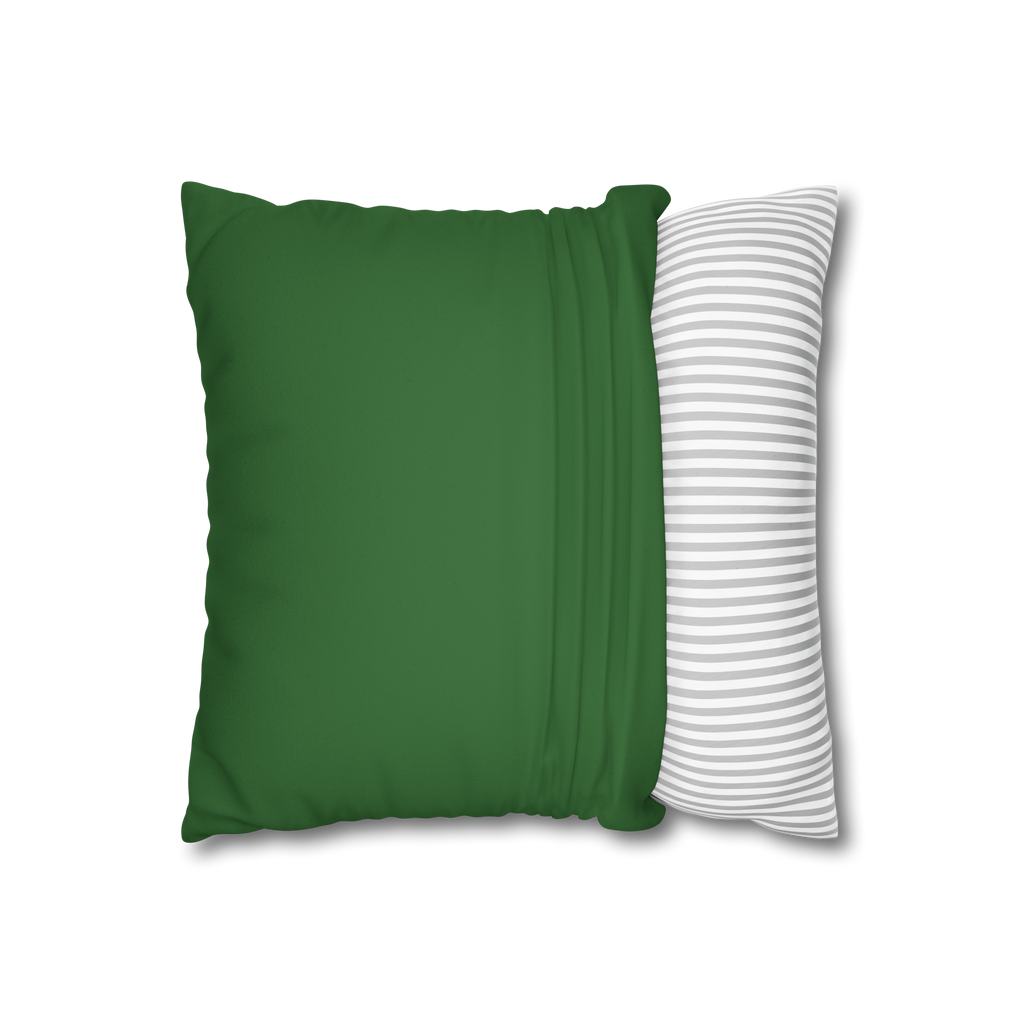 Mughal Green Luxury Faux Suede Pillowcase Open