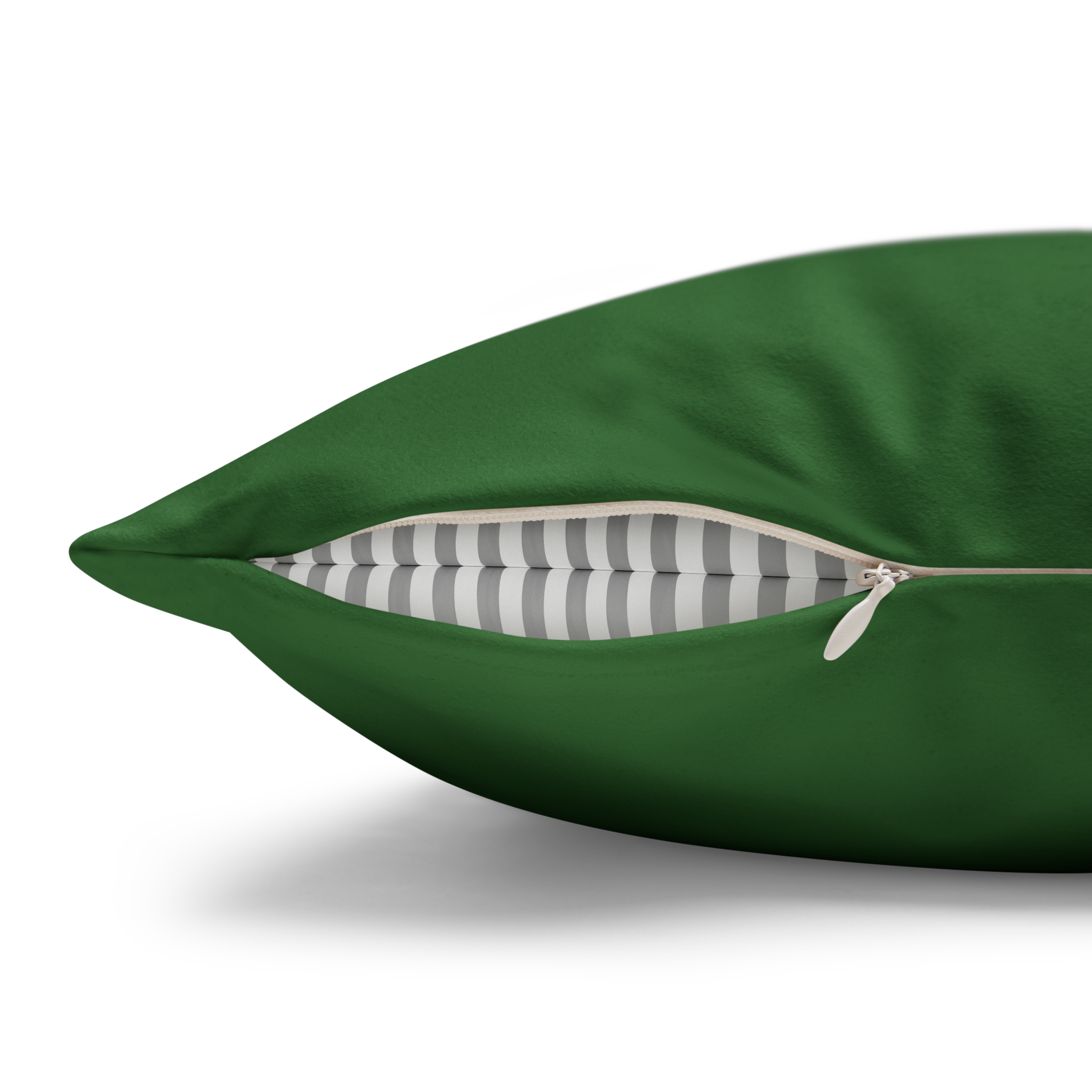 Mughal Green Luxury Faux Suede Pillowcase zipper