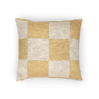 Neutral Yellow Checkerboard Woven Pillow horizontal 