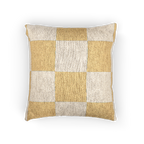 Neutral Yellow Checkerboard Woven Pillow front 