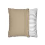 Natural Jute Luxury Faux Suede Pillowcase open