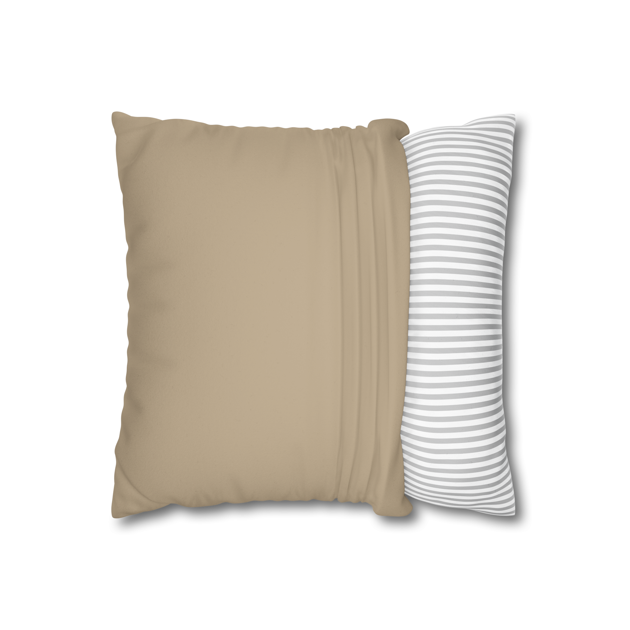 Natural Jute Luxury Faux Suede Pillowcase open