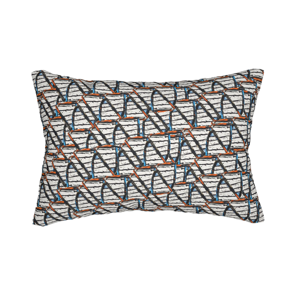 Nautical Stripes Pattern Lumbar Pillow Front