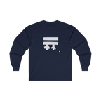 Navy long-sleeve shirt with a white Freebrd logo 