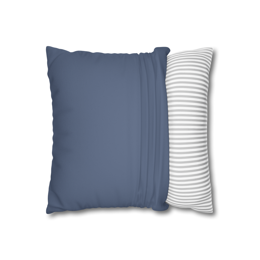  Navy Dust Faux Suede Square Pillowcase open