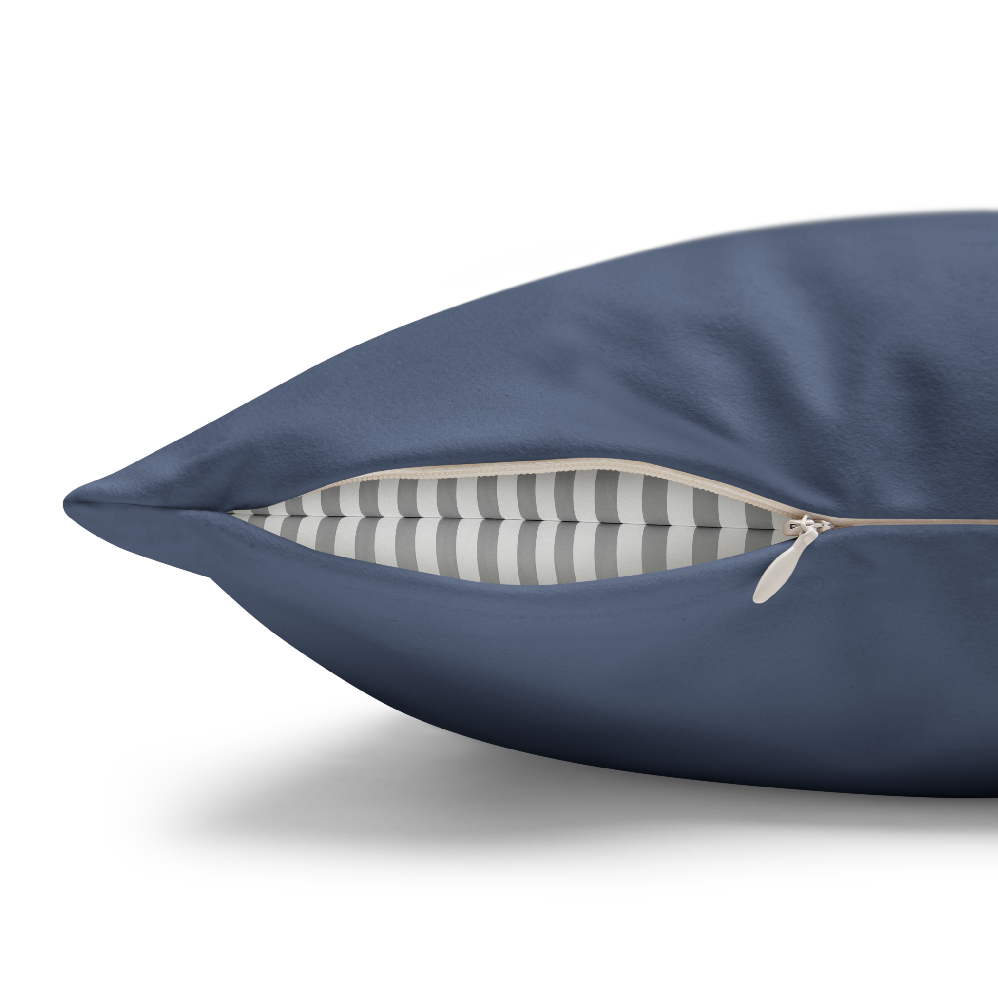  Navy Dust Faux Suede Square Pillowcase zipper