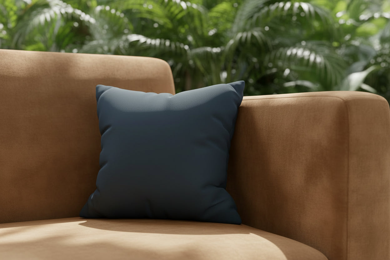 Nostradamus Faux Suede Square Pillowcase on sofa 