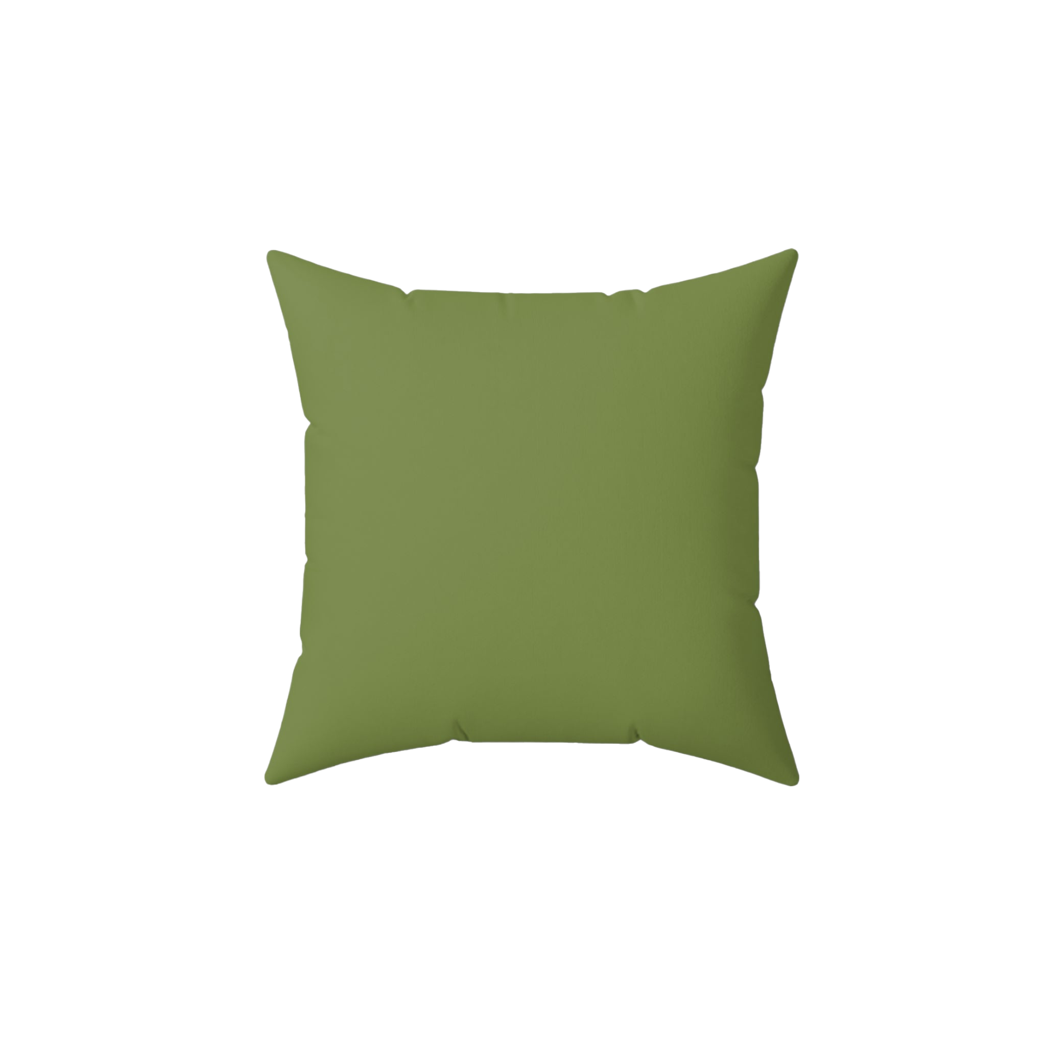 Olive Faux Suede Square Pillow Front